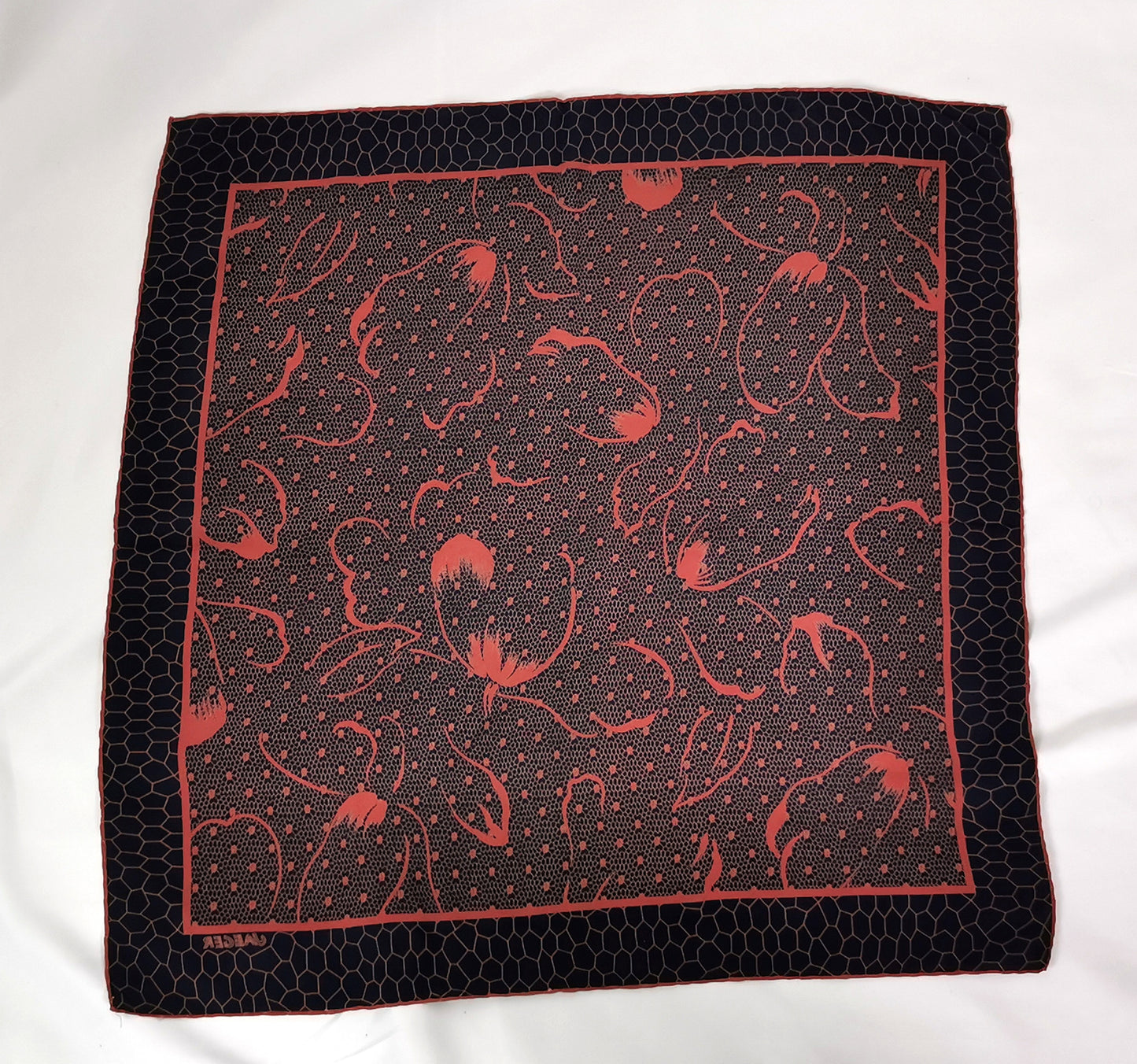 Vintage Jaeger silk scarf, floral print