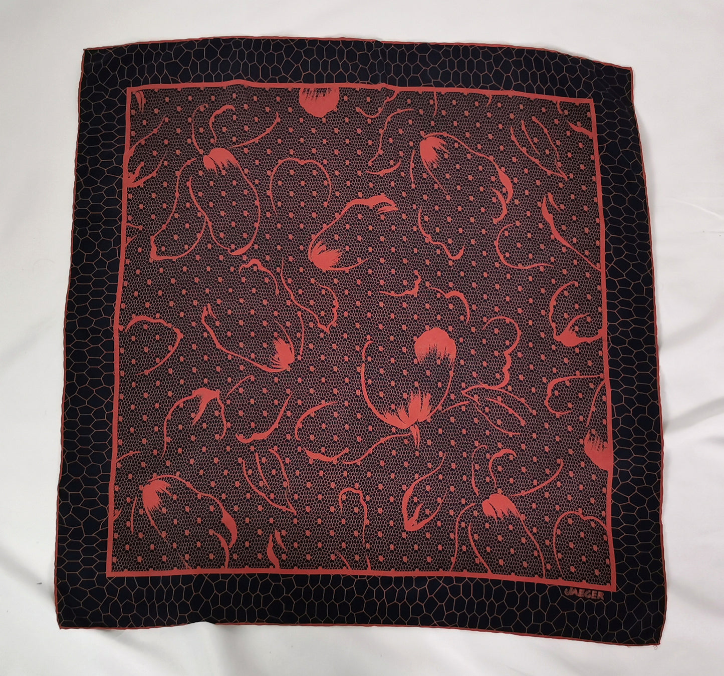 Vintage Jaeger silk scarf, floral print