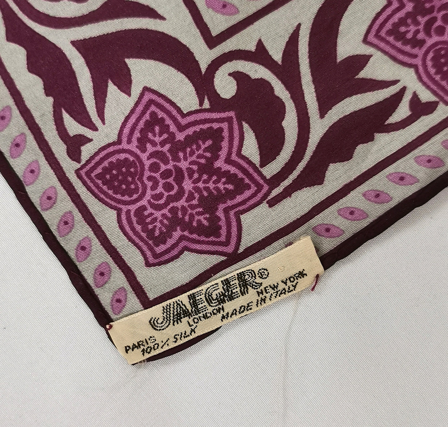 Vintage Jaeger silk scarf, Paisley print