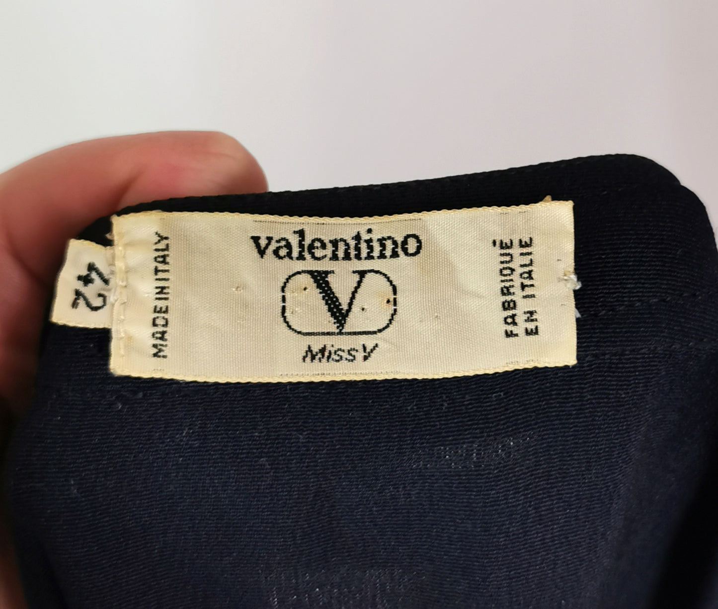 Vintage Valentino Navy silk pullover blouse, Miss V