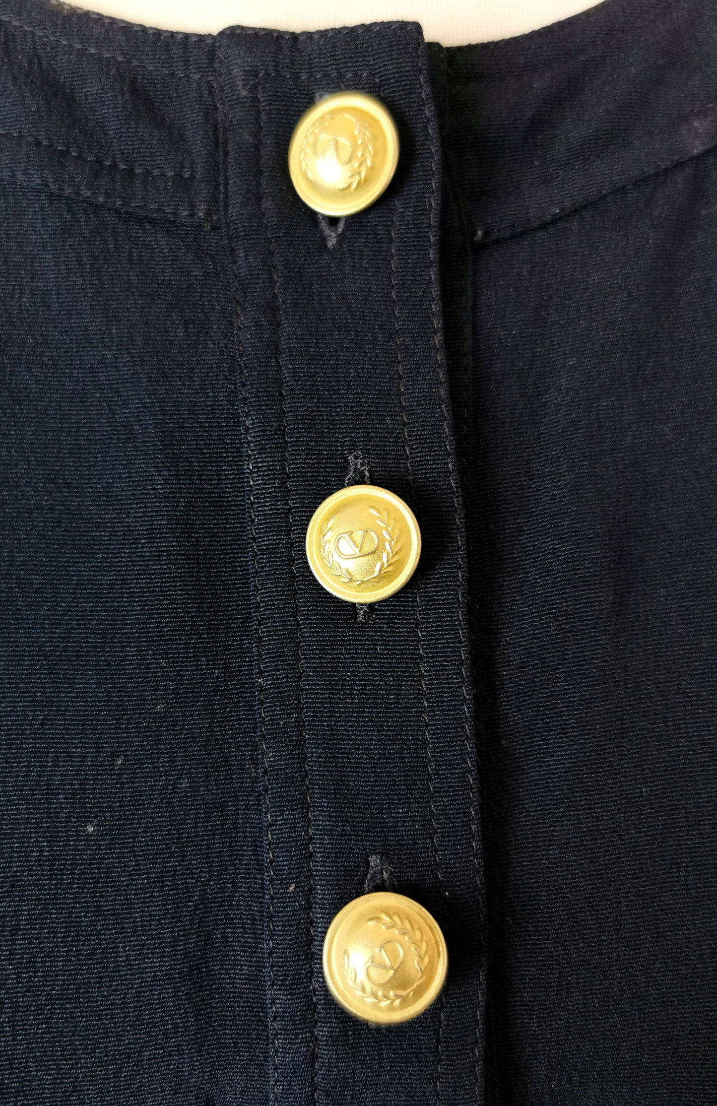 Vintage Valentino Navy silk pullover blouse, Miss V