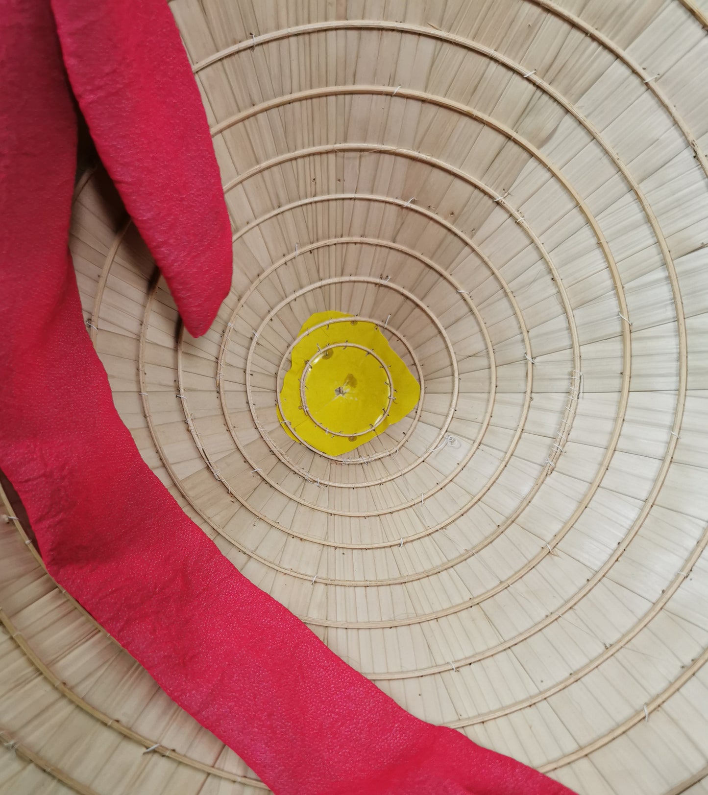 Vintage Traditional Asian straw sedge hat, coolie hat