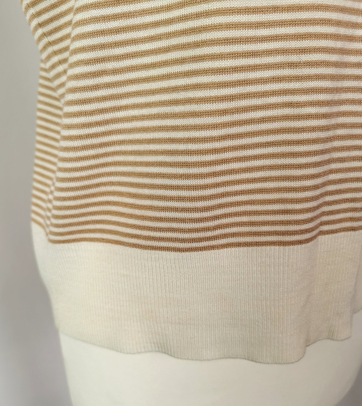 Vintage Escada ladies polo shirt, stripe knit, Preppy