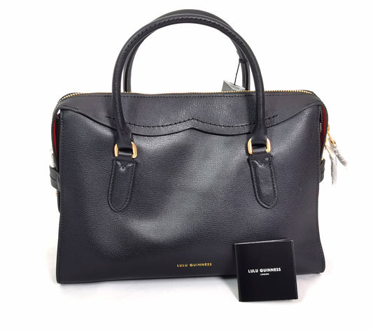 Lulu Guinness boxy A frame Dylan Handbag, Medium, Dark Navy, Top handle bag