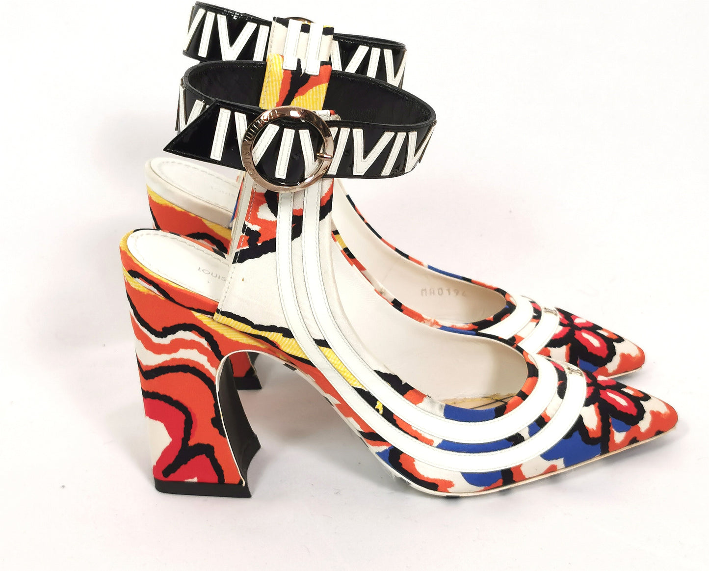 Louis Vuitton psychedelic shoes, Heels, Floral graffiti, Ankle Strap