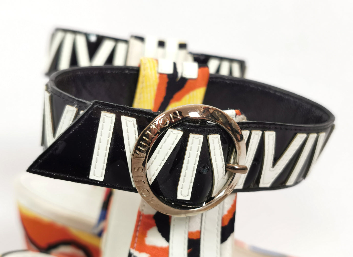 Louis Vuitton psychedelic shoes, Heels, Floral graffiti, Ankle Strap