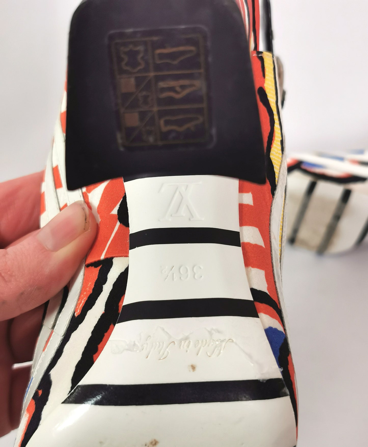 Louis Vuitton psychedelic shoes, Heels, Floral graffiti, Ankle Strap