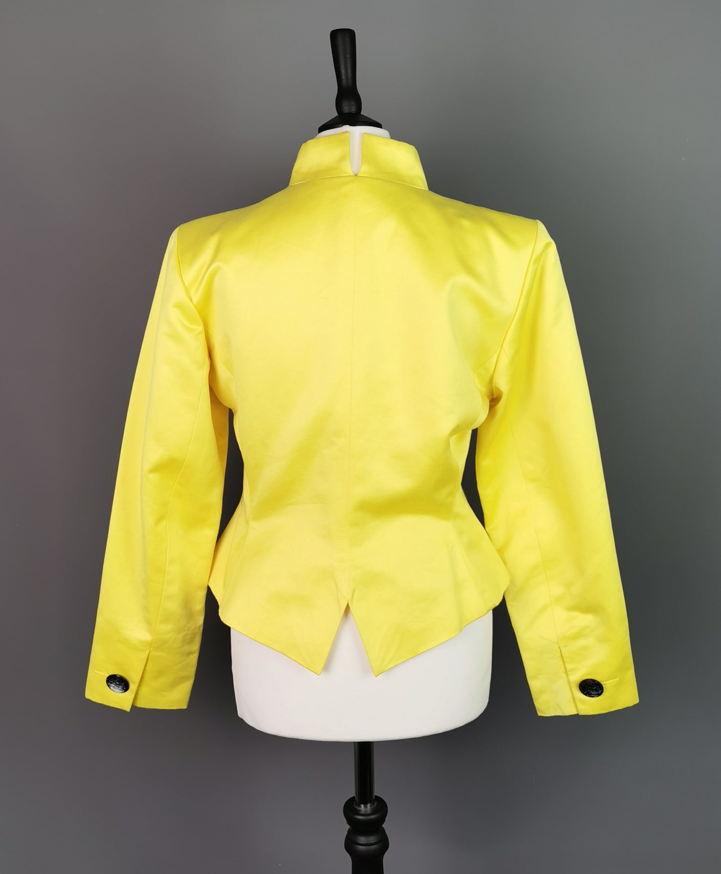 Vintage Yves Saint Laurent yellow blazer, peplum waist, 1980s