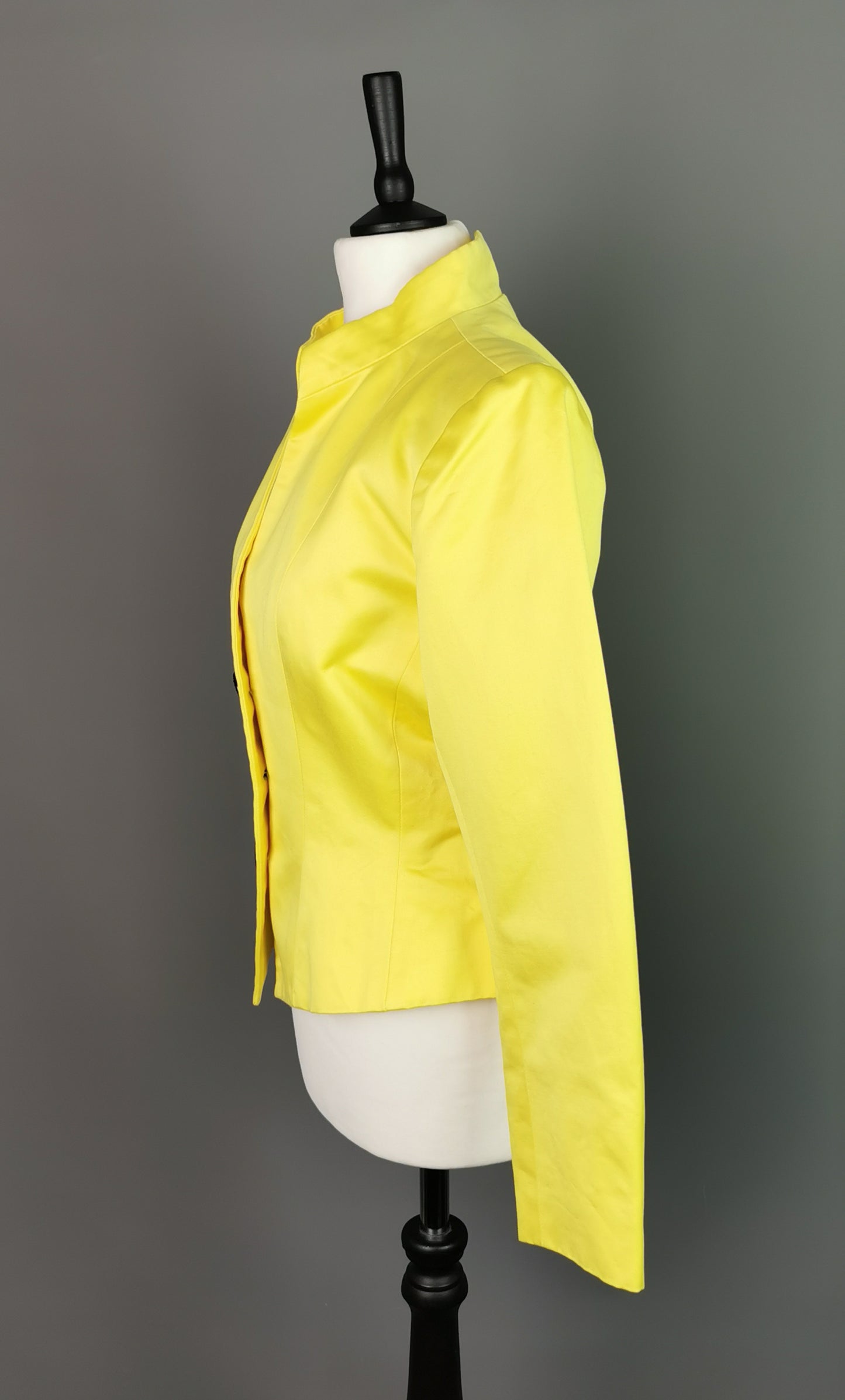 Vintage Yves Saint Laurent yellow blazer, peplum waist, 1980s