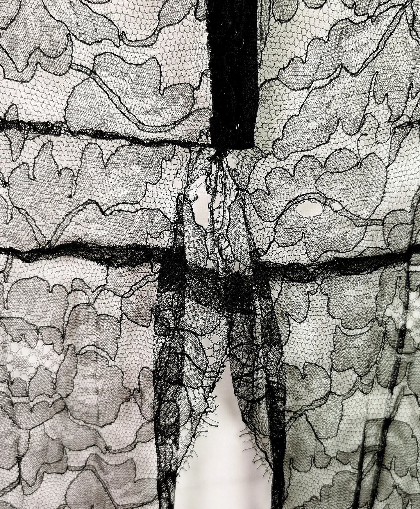 Vintage 1930s Black Chantilly lace jacket, Evening coat