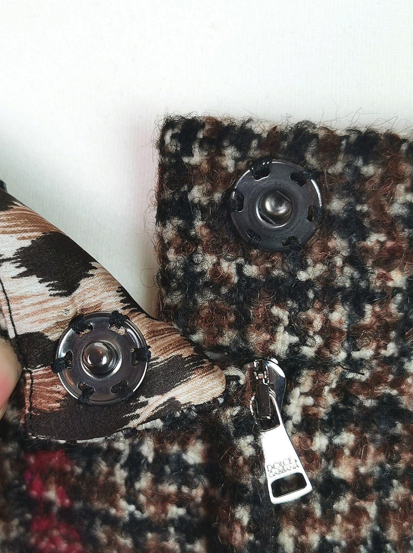 Dolce and Gabbana tweed pleat front skirt