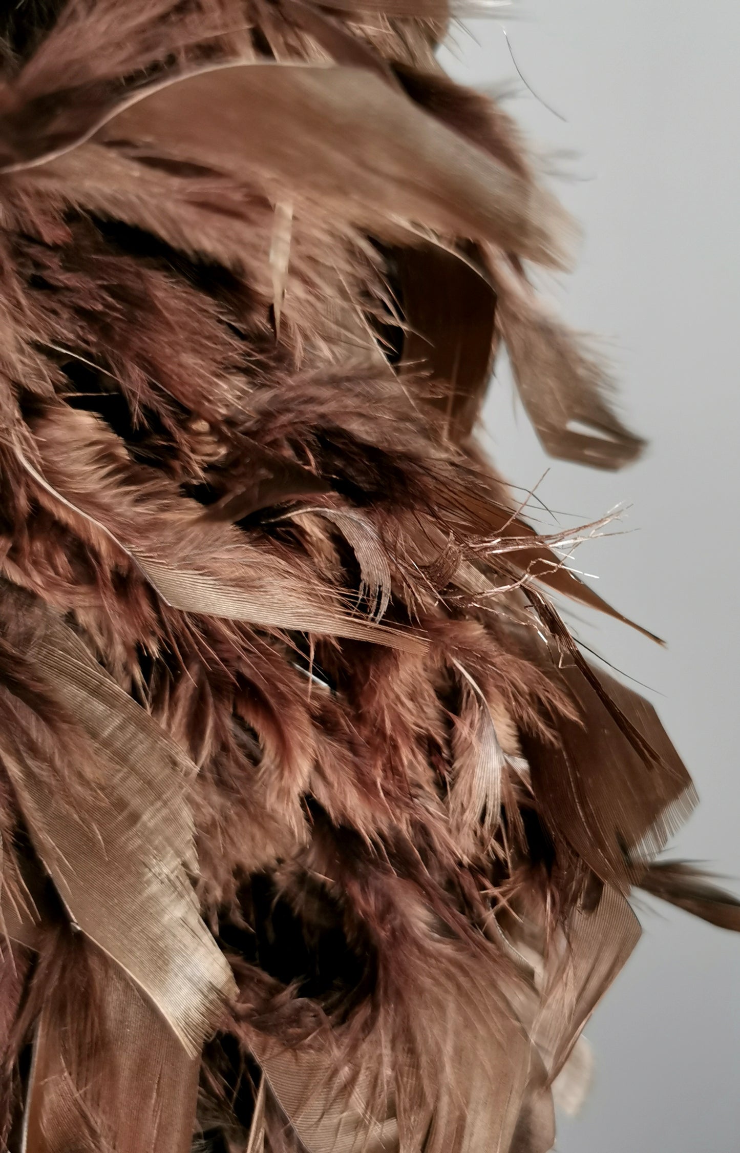 Vintage feather boa, 90s, Chocolate brown