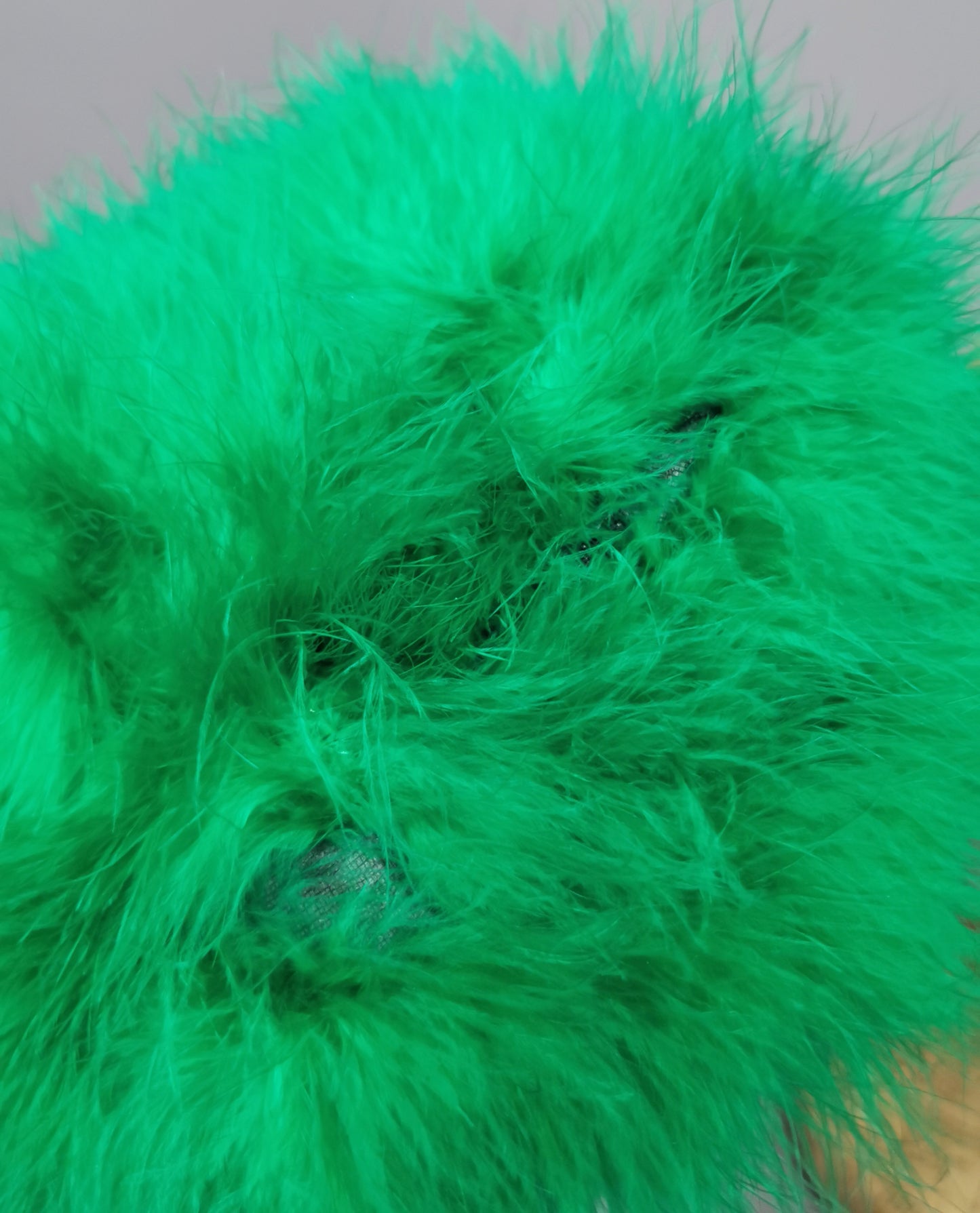 Vintage Vibrant green marabou feather pillbox hat