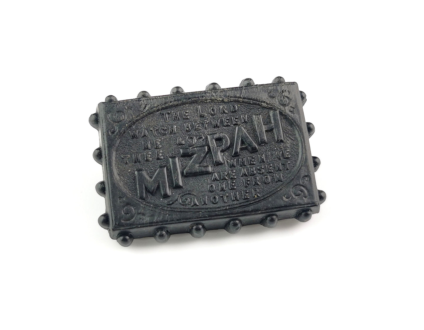 Antique Victorian Whitby Jet Mizpah brooch
