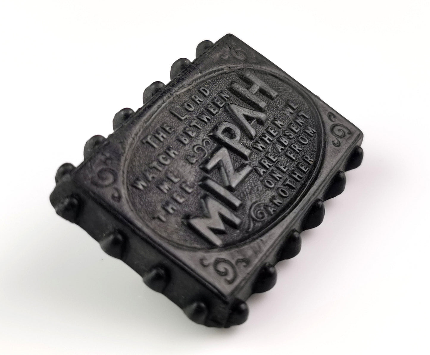 Antique Victorian Whitby Jet Mizpah brooch