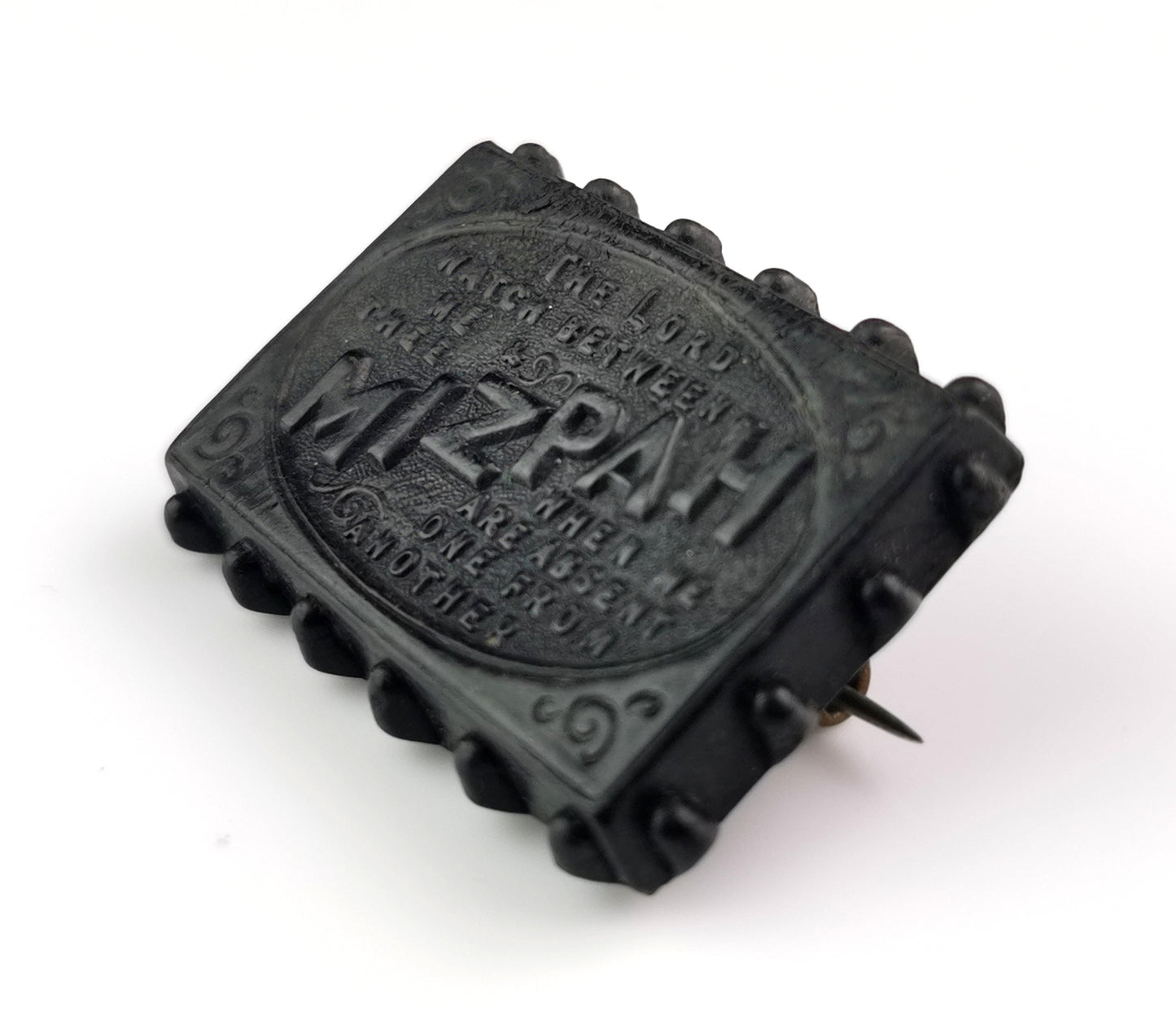 Antique Victorian Whitby Jet Mizpah brooch