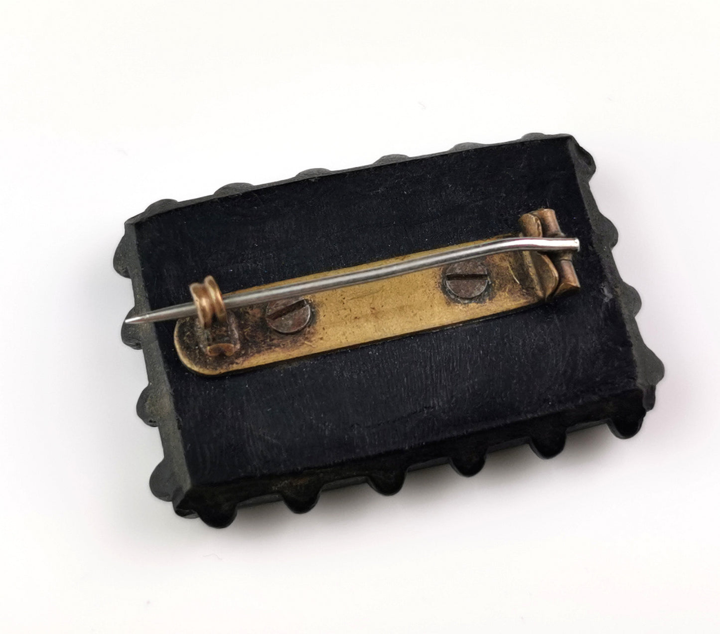 Antique Victorian Whitby Jet Mizpah brooch