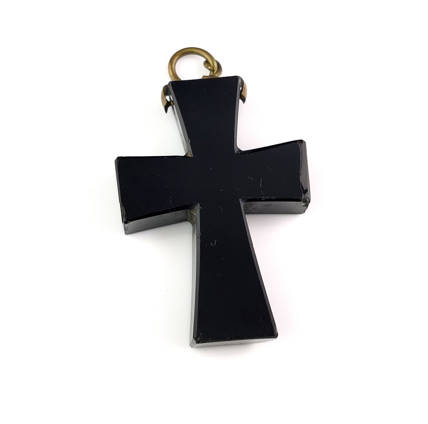 Antique Victorian Whitby Jet Cross pendant