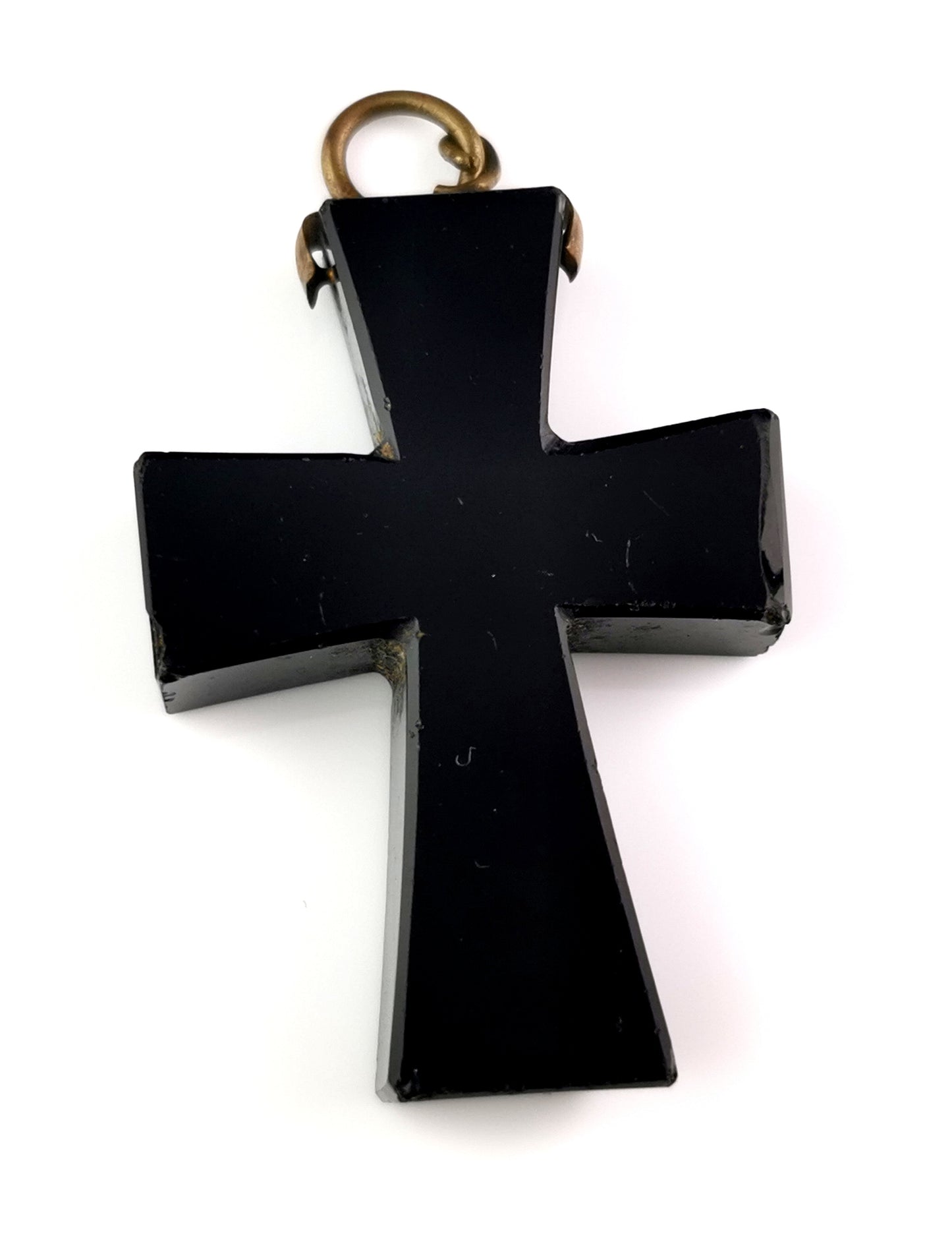 Antique Victorian Whitby Jet Cross pendant