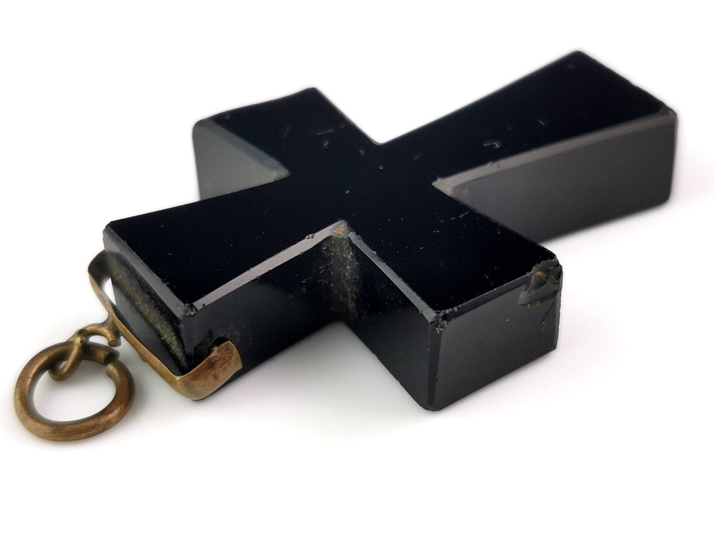 Antique Victorian Whitby Jet Cross pendant