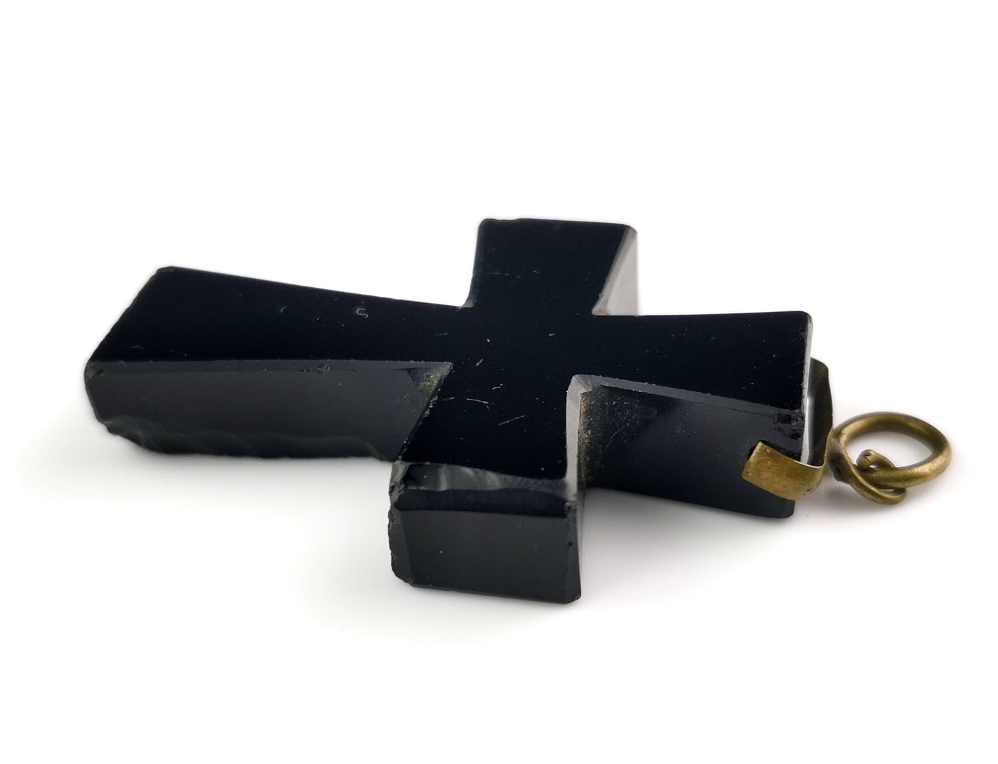 Antique Victorian Whitby Jet Cross pendant