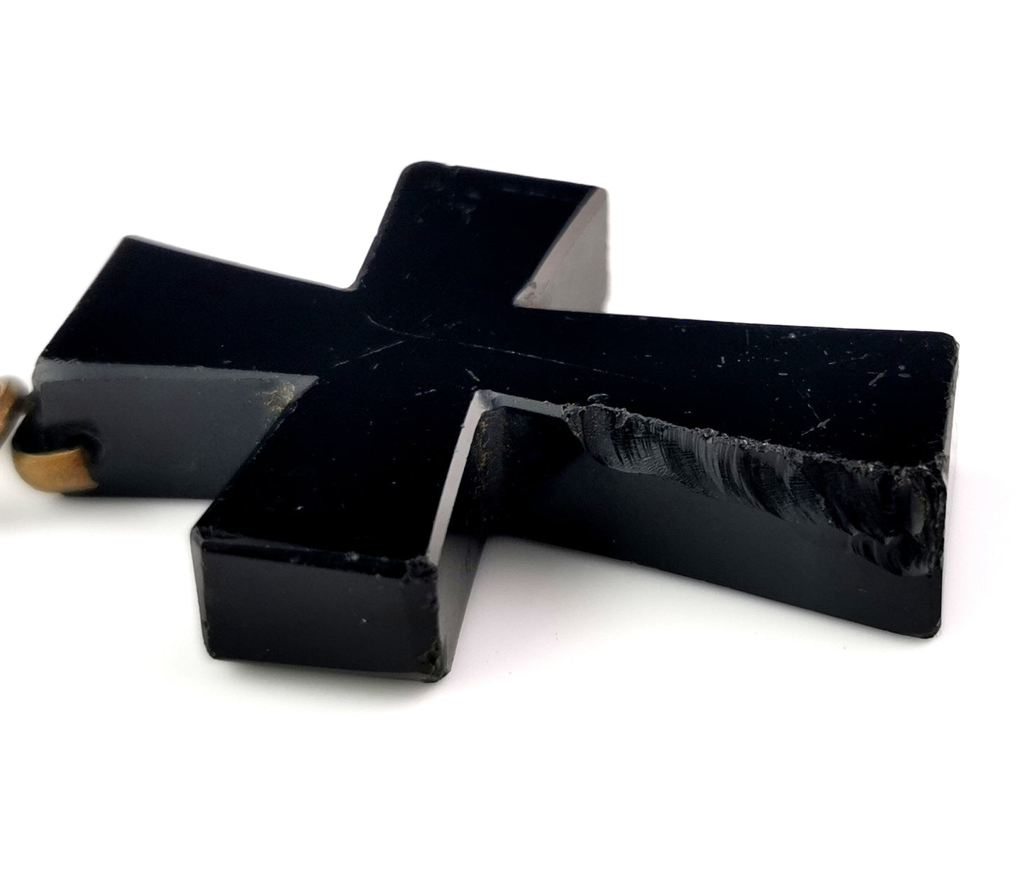 Antique Victorian Whitby Jet Cross pendant