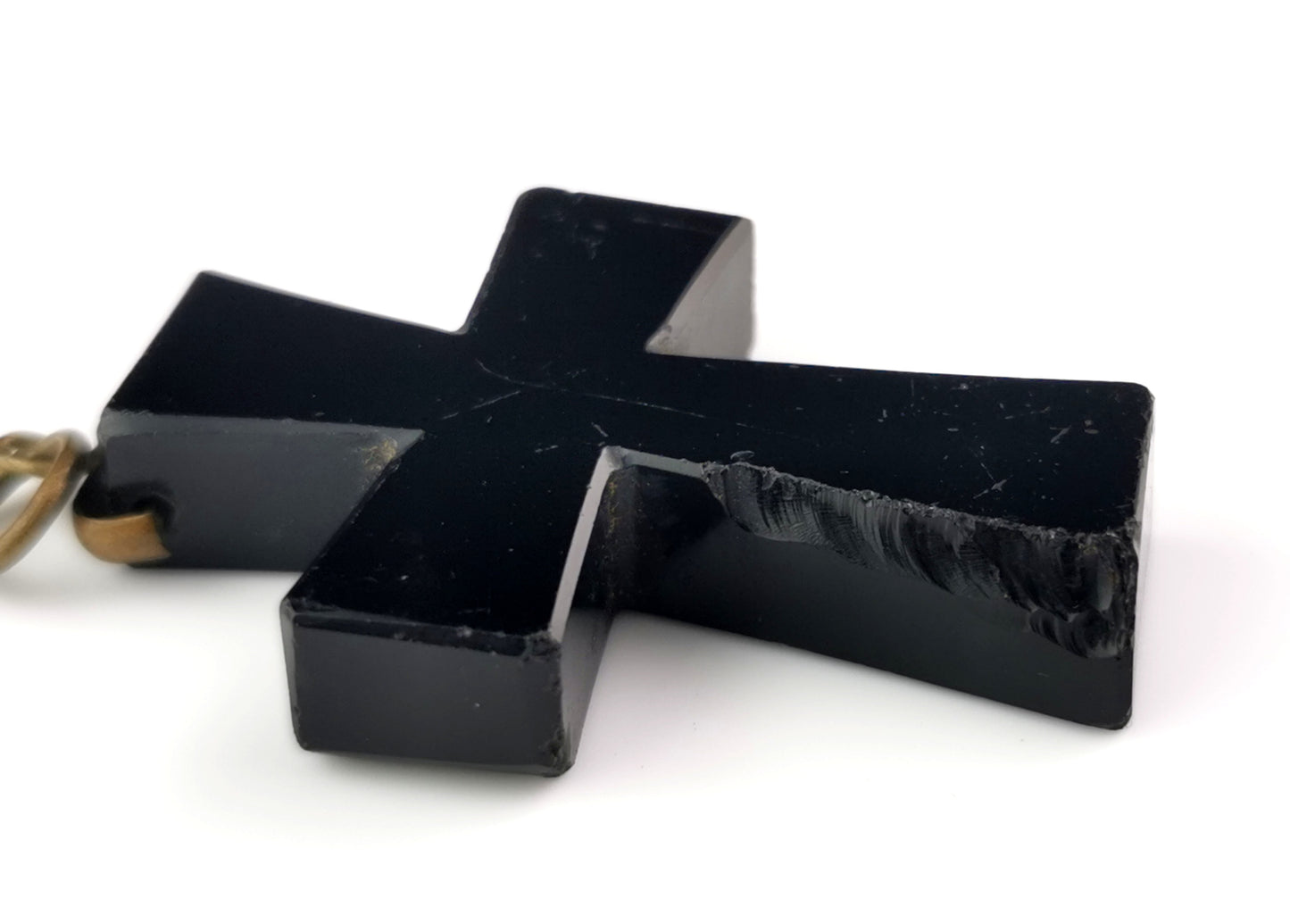Antique Victorian Whitby Jet Cross pendant