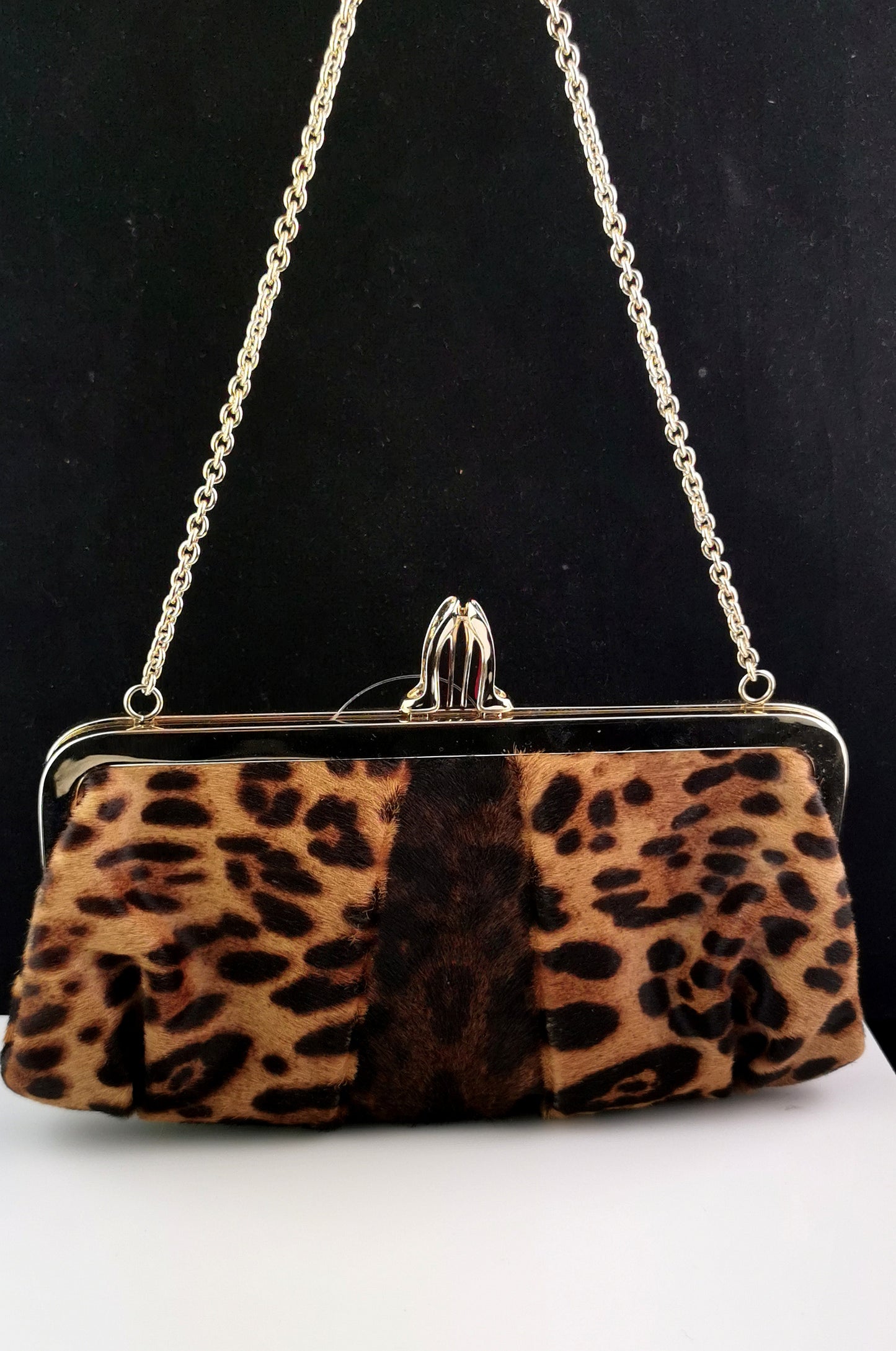 Christian Louboutin leopard print clutch purse, Loubi Lula, Handbag