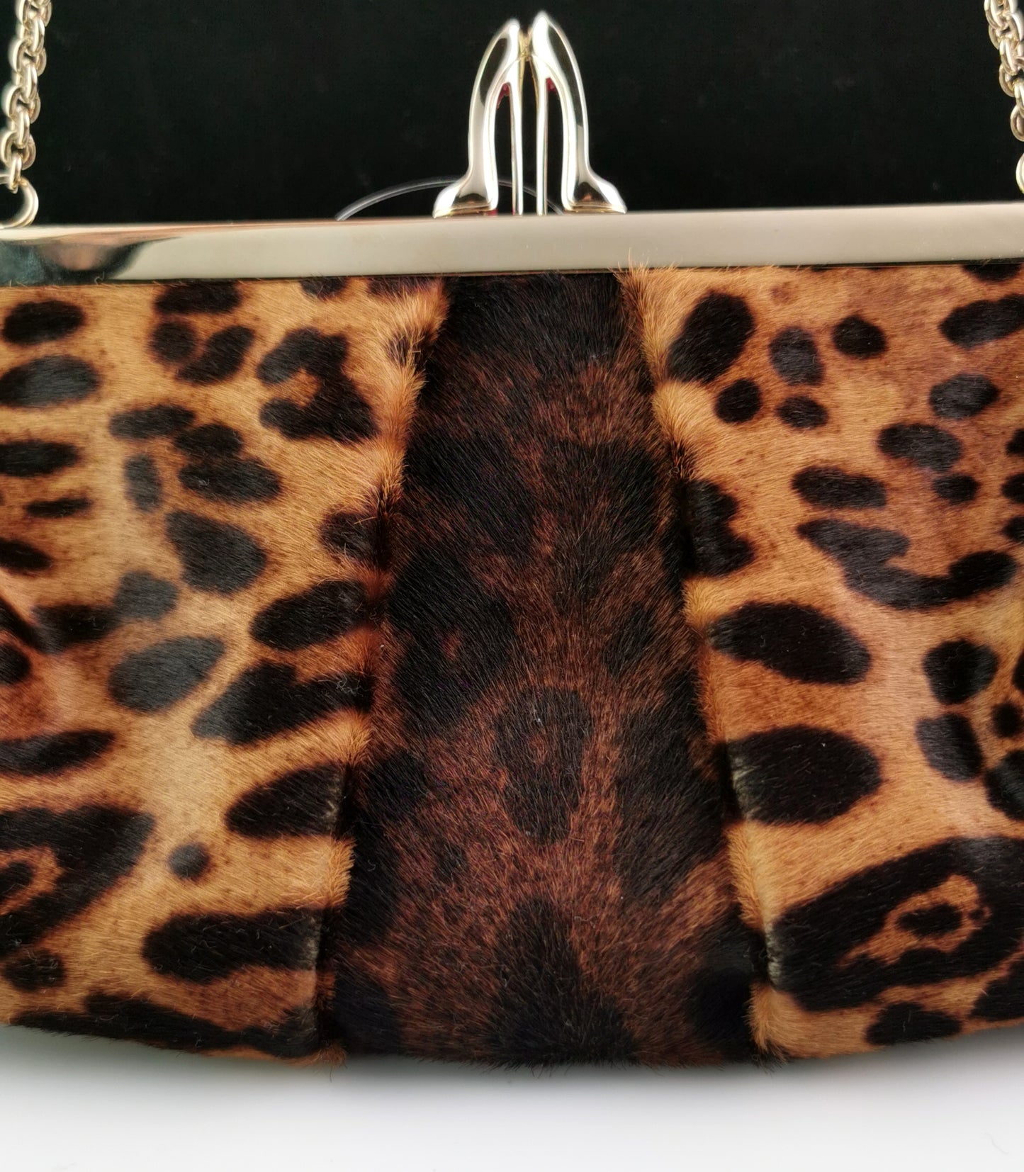 Christian Louboutin leopard print clutch purse, Loubi Lula, Handbag