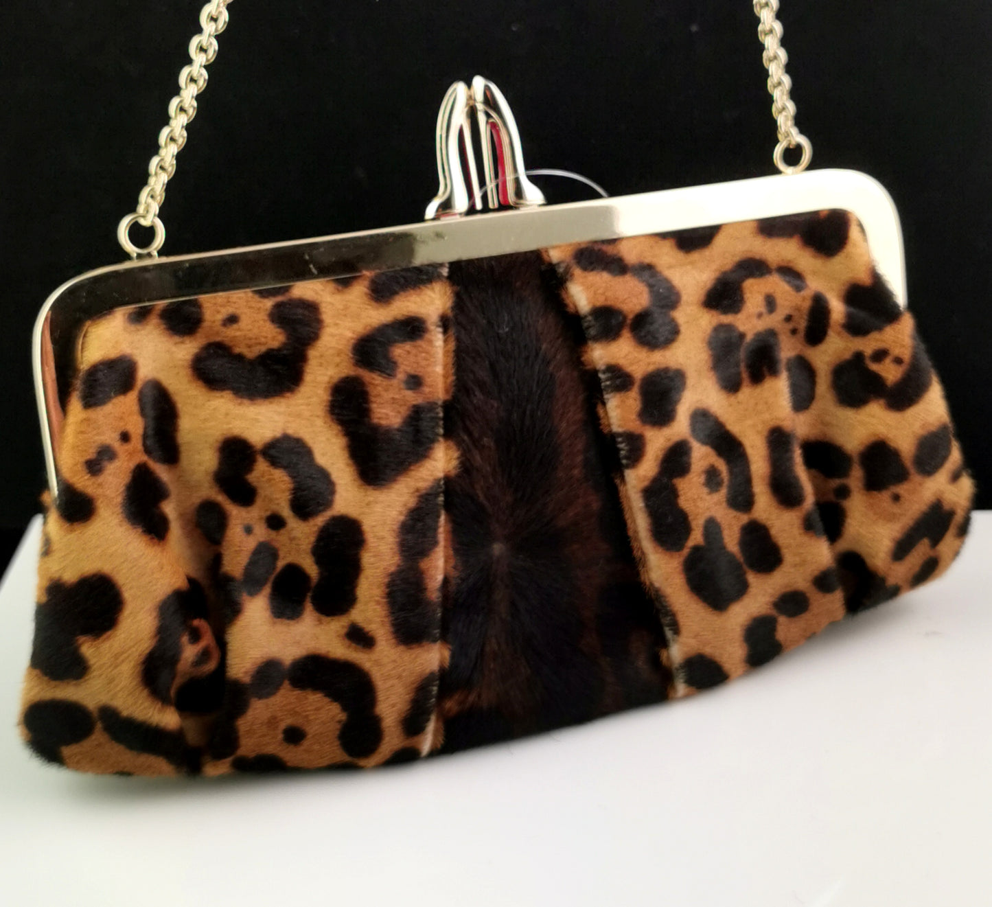 Christian Louboutin leopard print clutch purse, Loubi Lula, Handbag