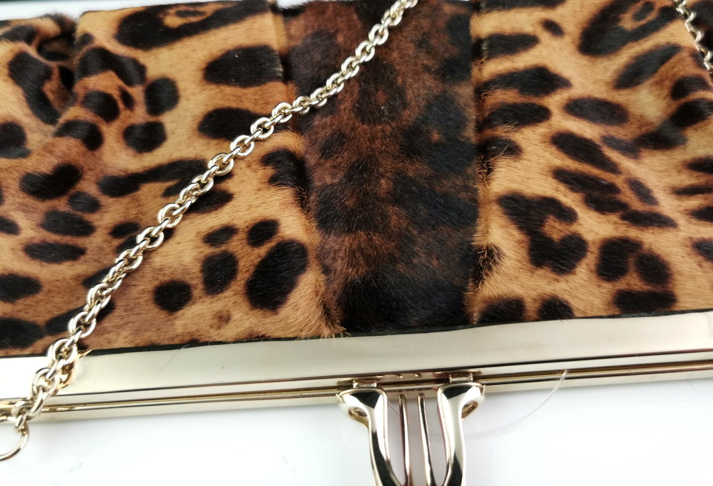 Christian Louboutin leopard print clutch purse, Loubi Lula, Handbag