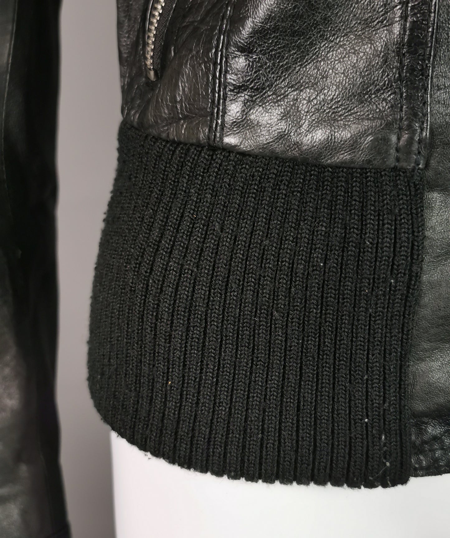 Vintage leather biker style jacket, Y2k