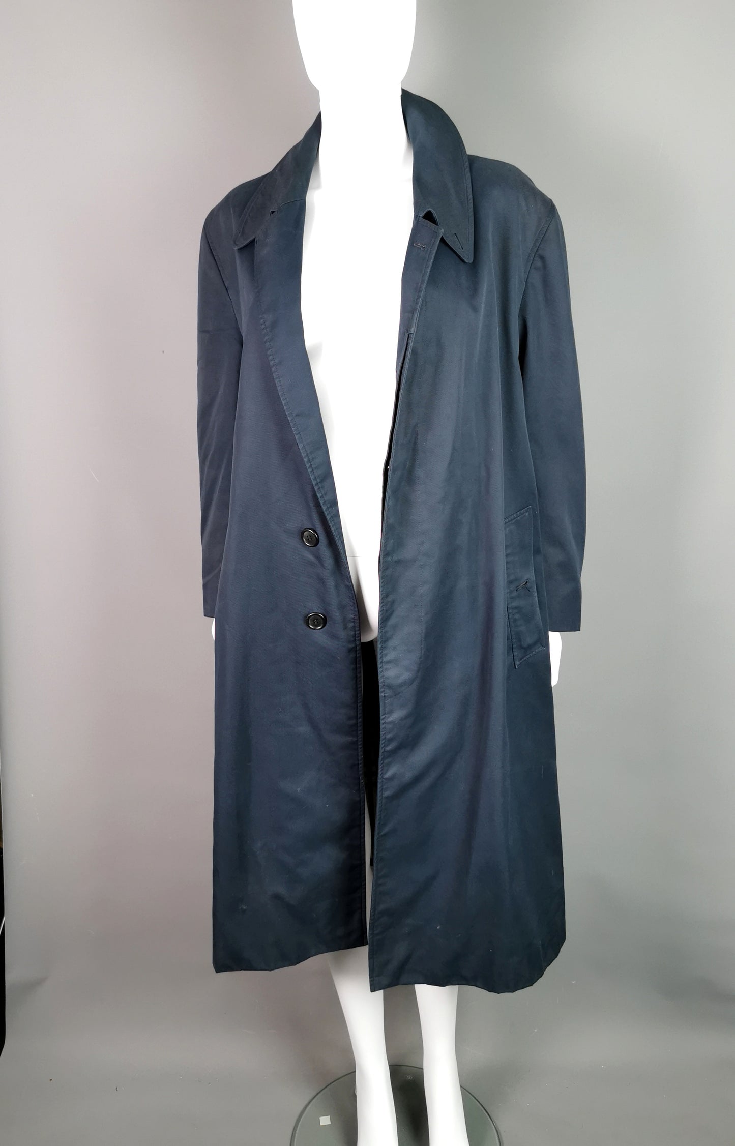 Vintage Mens Burberry navy trench coat, Mac