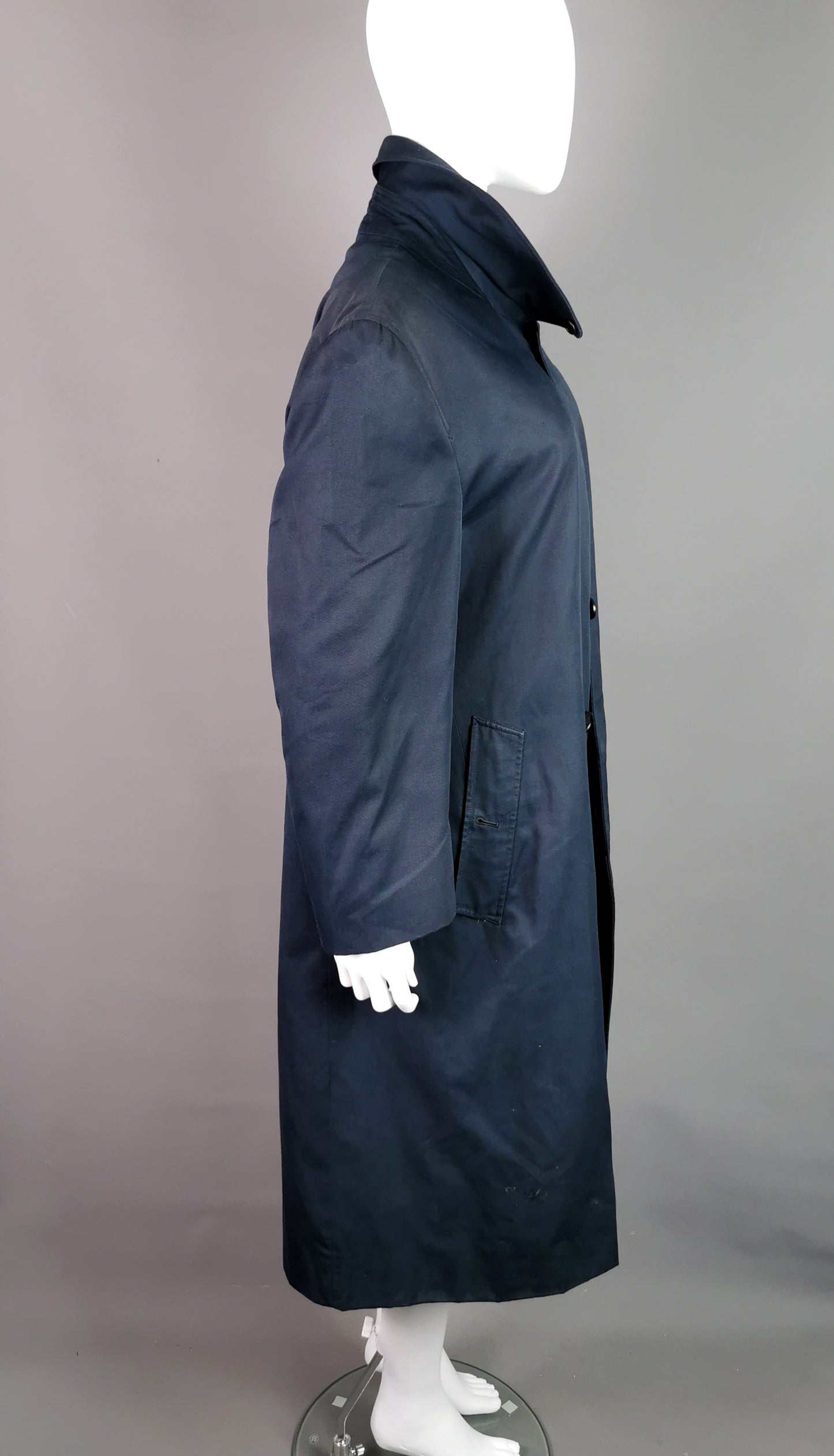 Vintage Mens Burberry navy trench coat, Mac