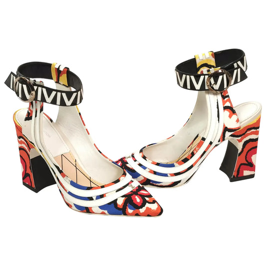 Louis Vuitton psychedelic shoes, Heels, Floral graffiti, Ankle Strap