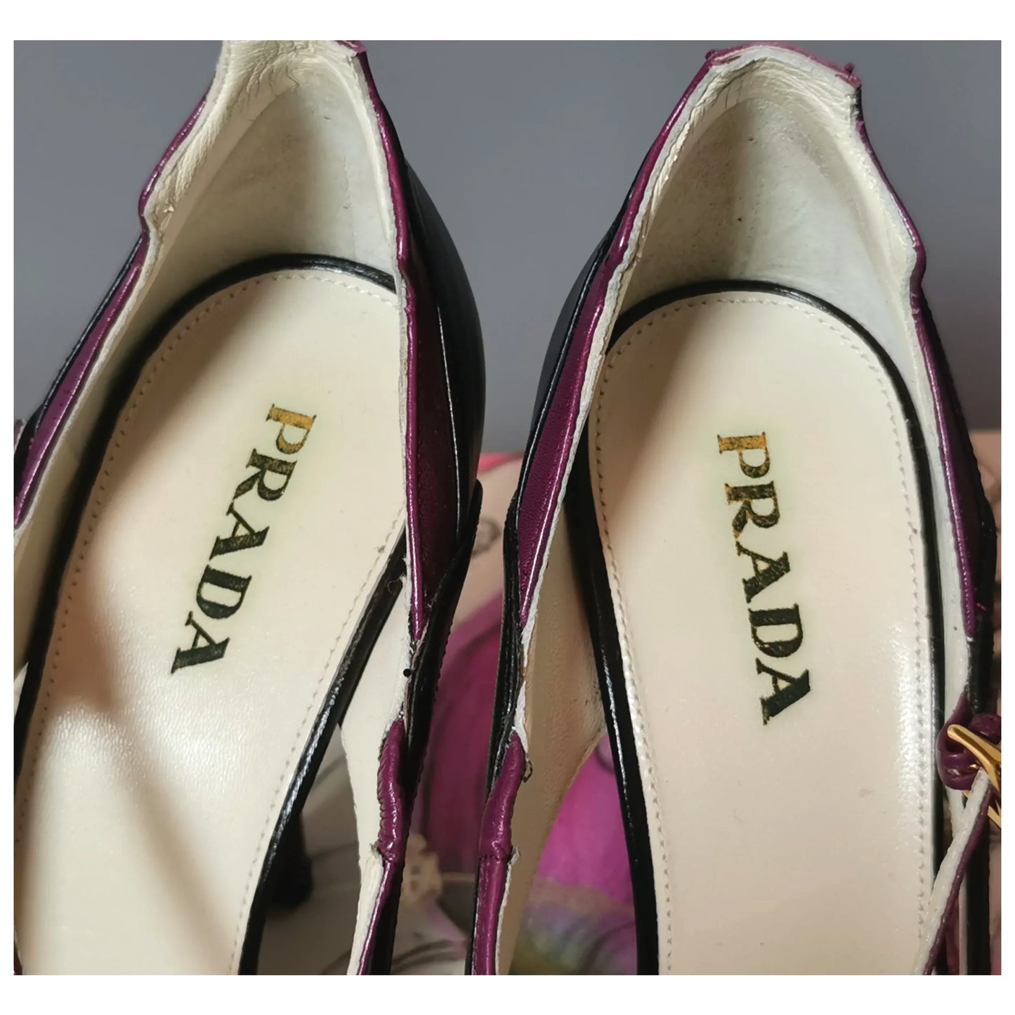 Prada Fairy Garden Jane stiletto peep toe heels, shoes
