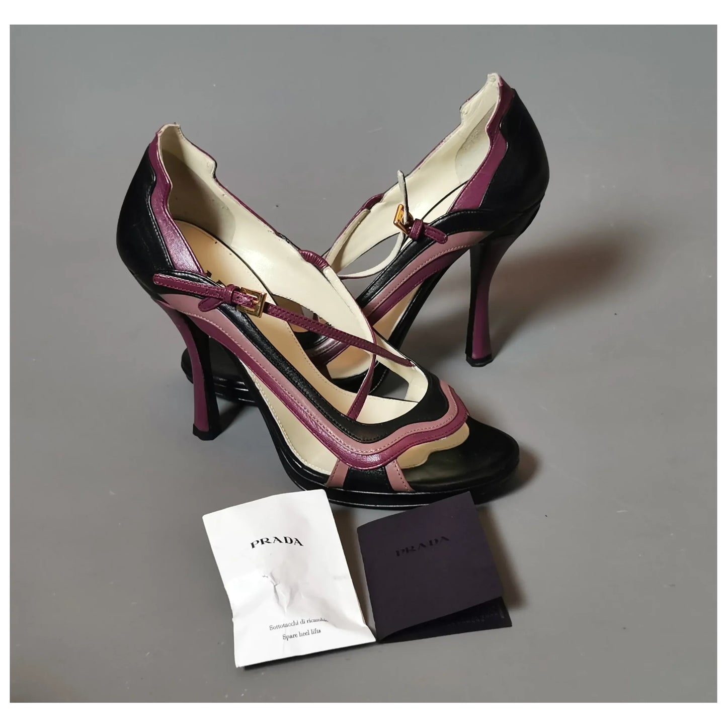 Prada Fairy Garden Jane stiletto peep toe heels, shoes