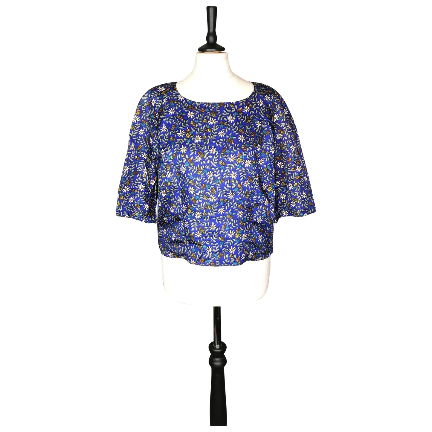 Vintage 1960s flower power cropped blouse