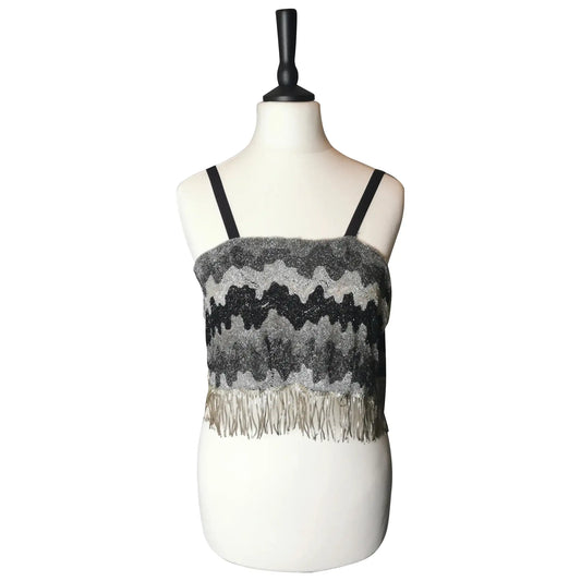 Vintage 20s beadwork flapper top, cropped vest