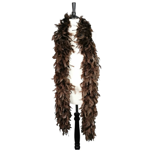 Vintage feather boa, 90s, Chocolate brown