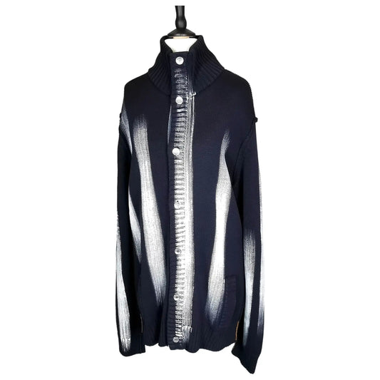 Vintage Mens Dolce and Gabbana paint stripe cardigan