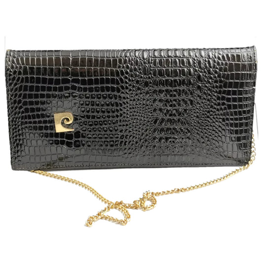 Vintage Pierre Cardin patent mock Croc leather handbag, purse