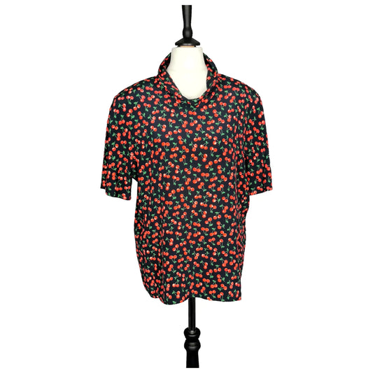 Vintage Valentino cherry print Silk blouse