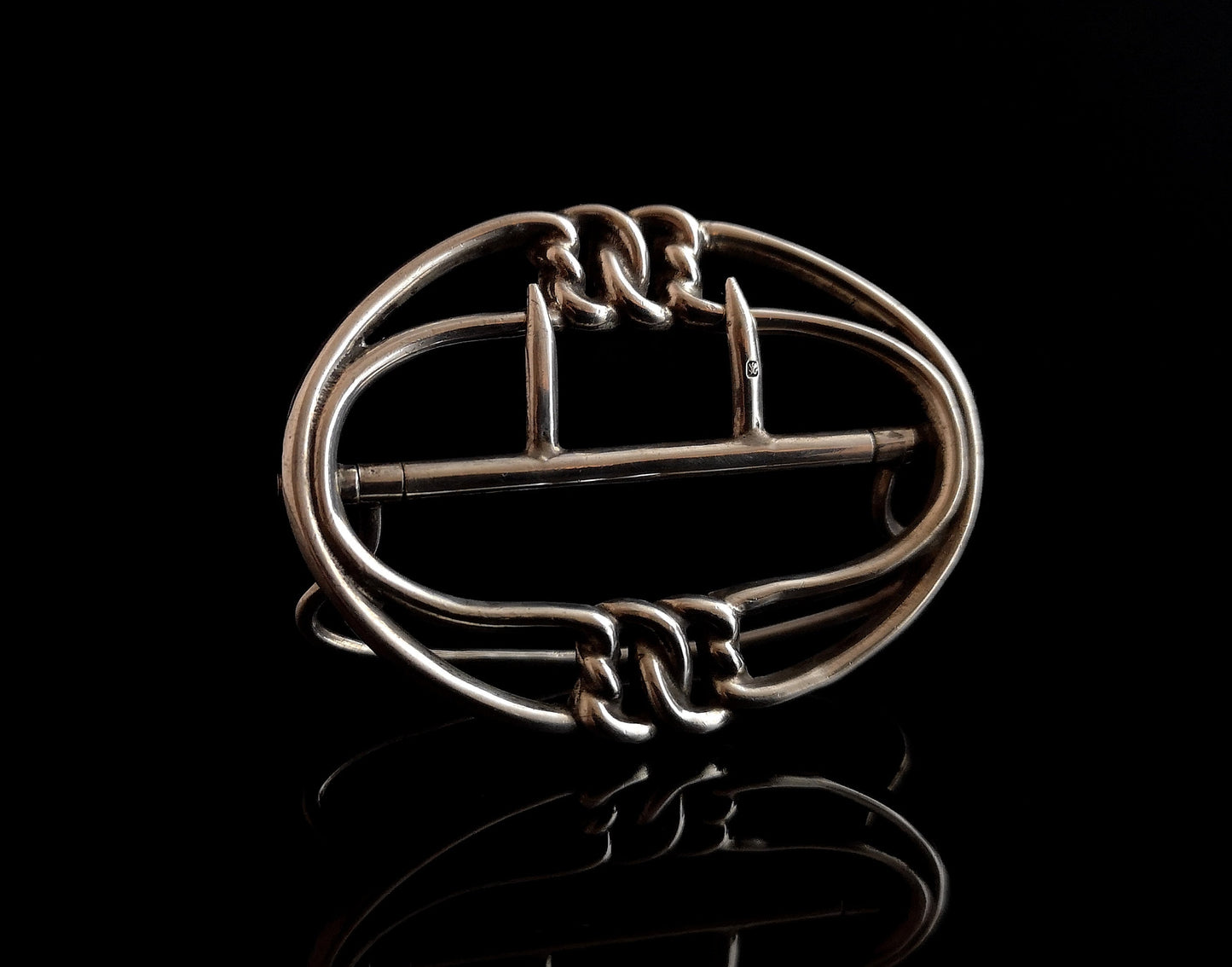 Antique Victorian silver buckle, belt buckle