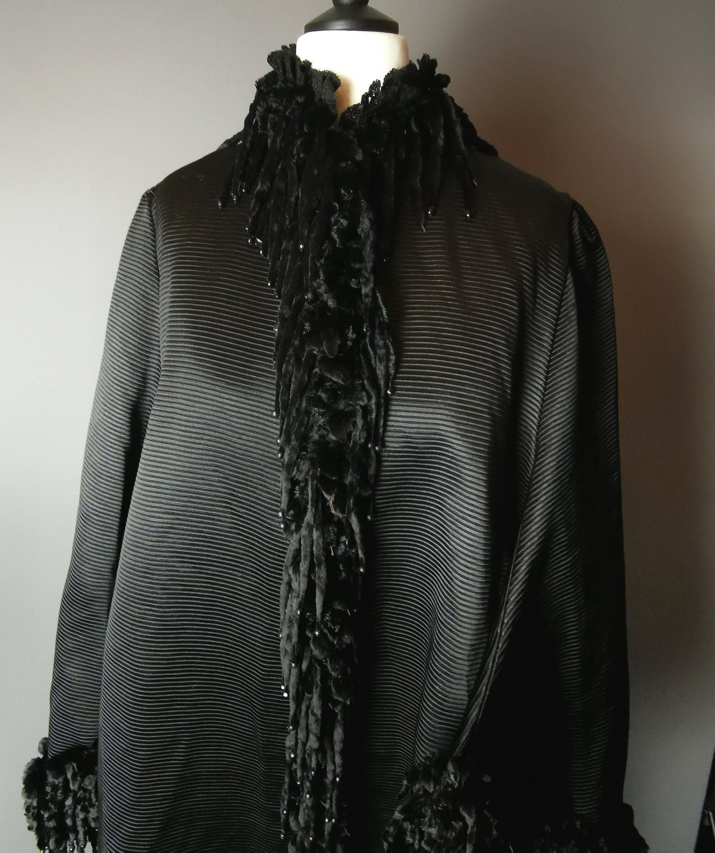 Antique mourning coat, Victorian dolman sleeves