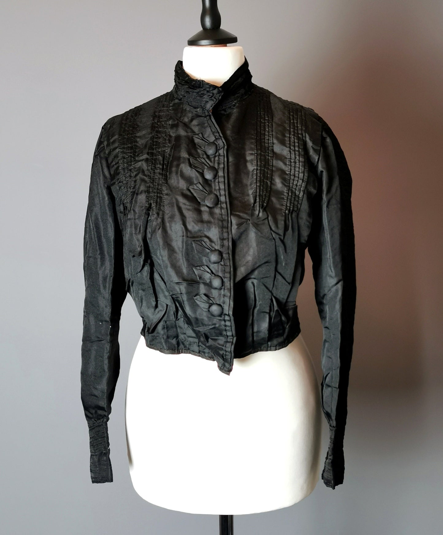 Victorian black satin bodice, blouse