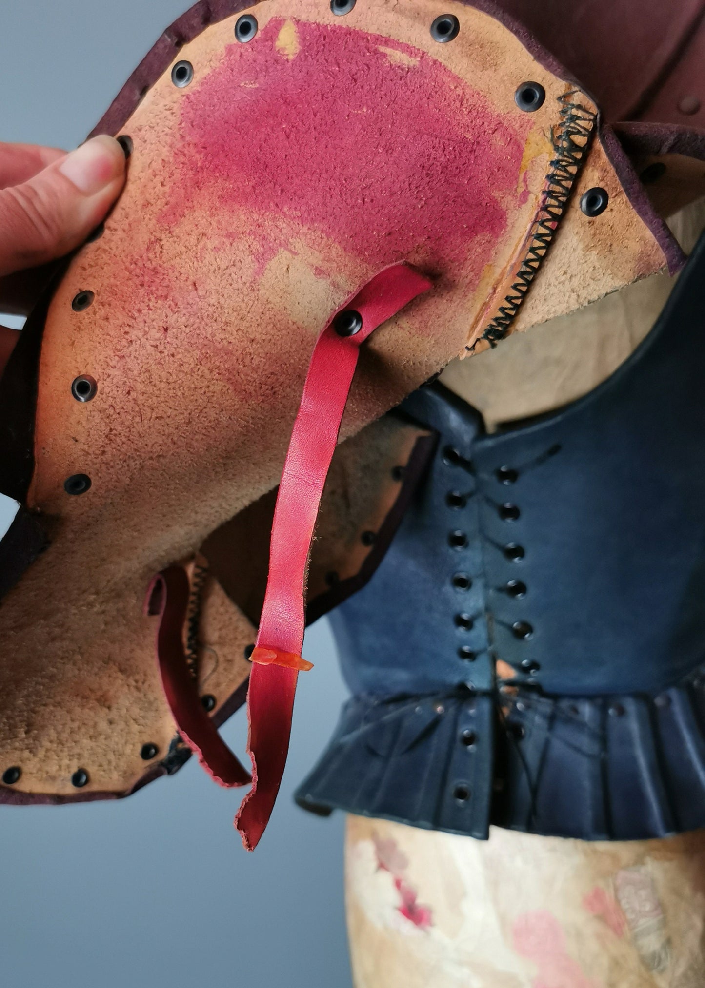 Vintage womens leather warrior costume, Larp, Medieval, cosplay, armour