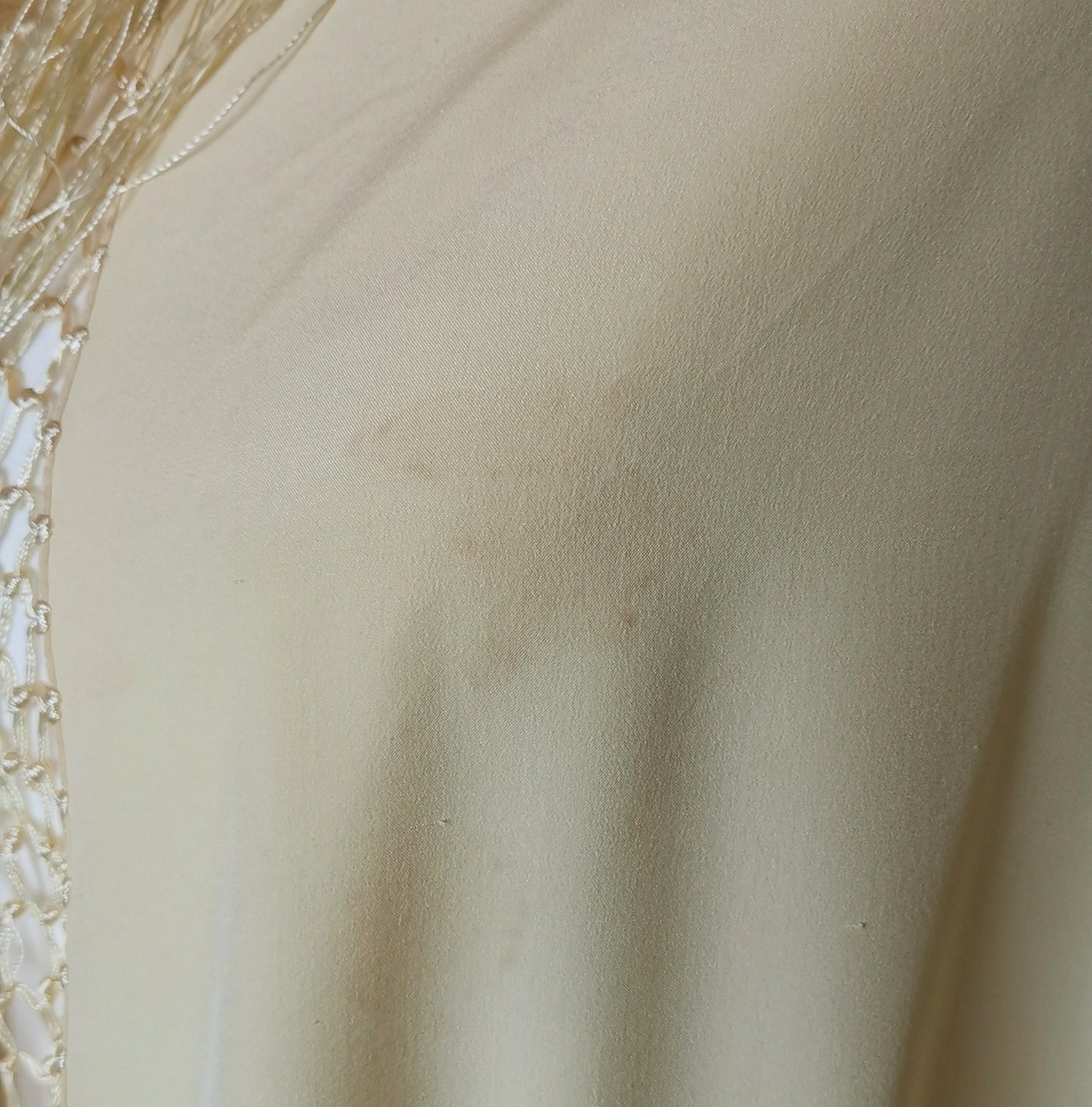 Vintage Art Deco yellow silk shawl