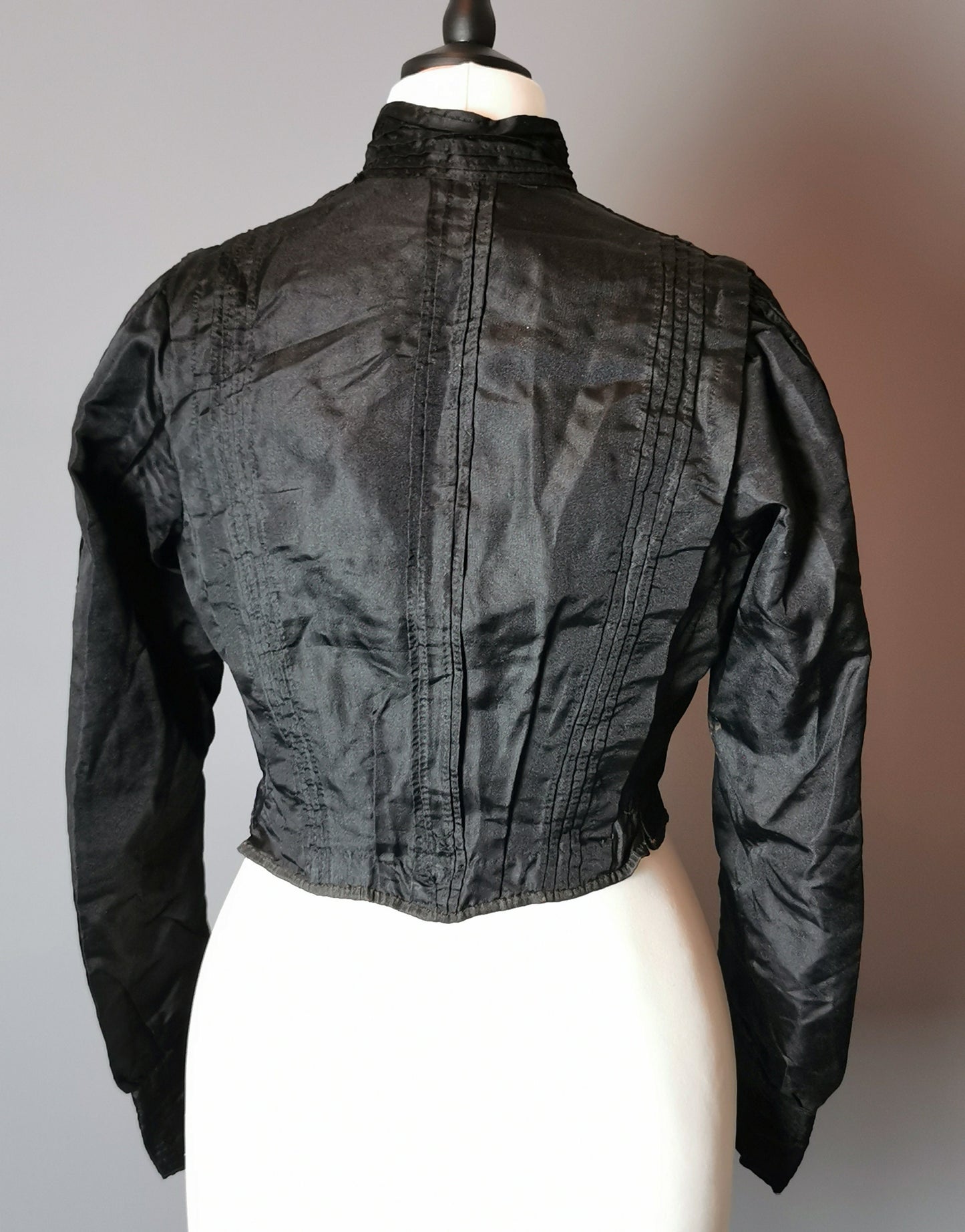 Victorian black satin bodice, blouse