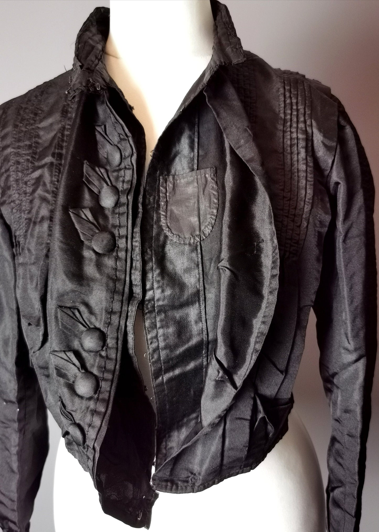 Victorian black satin bodice, blouse